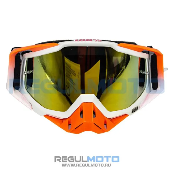 Очки 100% RACECRAFT оранжевый/белый | Мототека