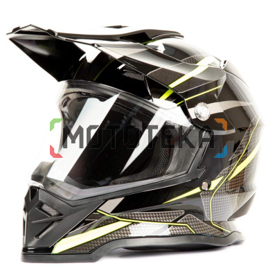 Шлем мото мотард HIZER (Хайзер) B6197-1 (M) #4 black/yellow