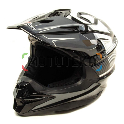 Шлем мото кроссовый HIZER (Хайзер) J6803 (XL) #2 BLACK/GREY