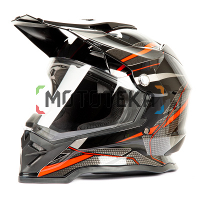 Шлем мото мотард HIZER (Хайзер) B6197-1 (L) #5 black/red