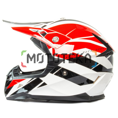 Шлем мото кроссовый HIZER (Хайзер) 915 #9 (XL) white/red/black