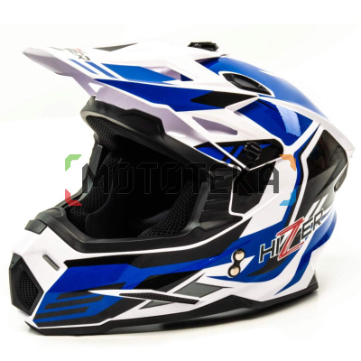 Шлем мото кроссовый HIZER (Хайзер) J6801 (XL) #6 white/blue