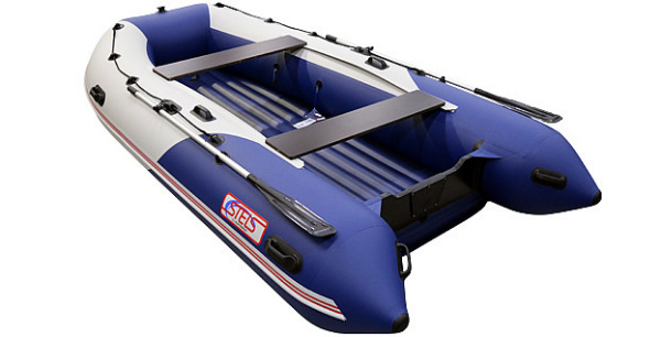 Лодка ПВХ Hunterboat Стелс 375 АЭРО синий/белый | Мототека