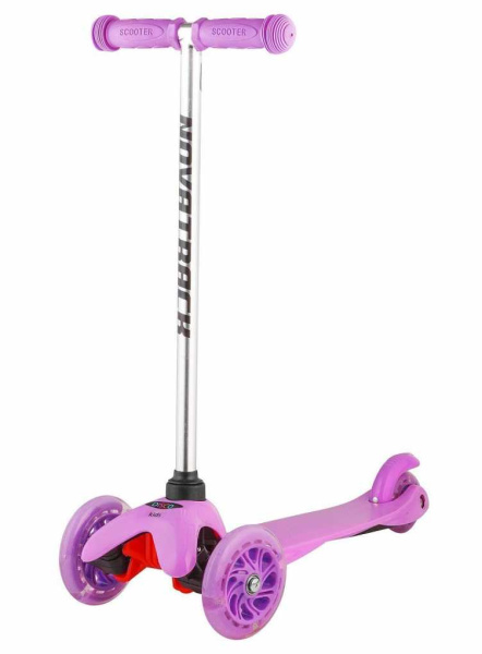 Самокат - кикборд Novatrack (Новатрак) Disco - kids Нежно - Розовый колеса 120 мм