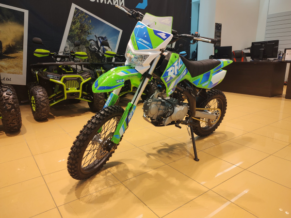 Питбайк Apollo (Аполло) RFZ Start 125 LE с фарой и электростартером 17/14 зелёный | Мототека